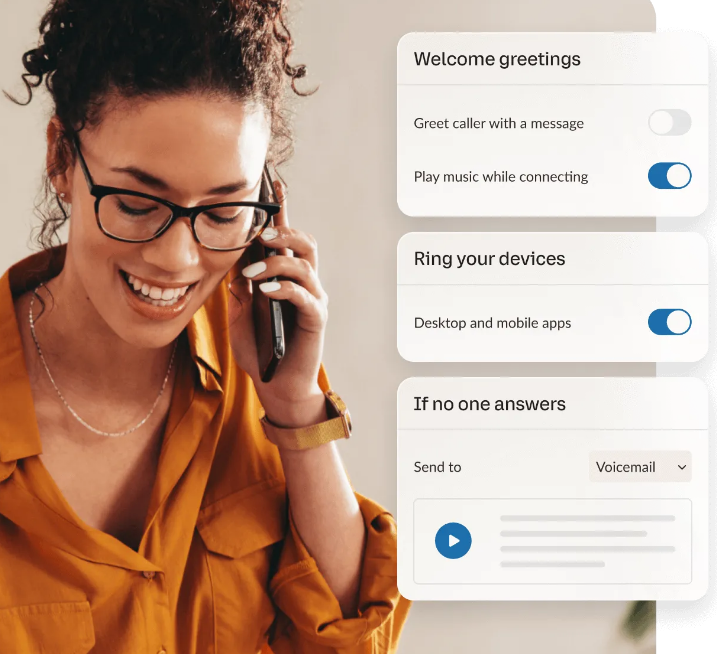 RingCentral has options to set up your phone to your preferences.